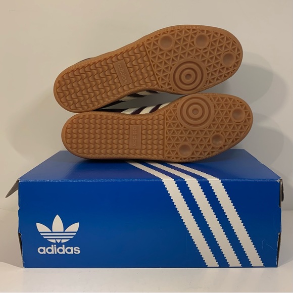 SOLD [NEW] ADIDAS SAMBA OG MAROON GOLD METALLIC WOMENS SIZE 9 SNEAKERS [DMG BOX] - Picture 6 of 15